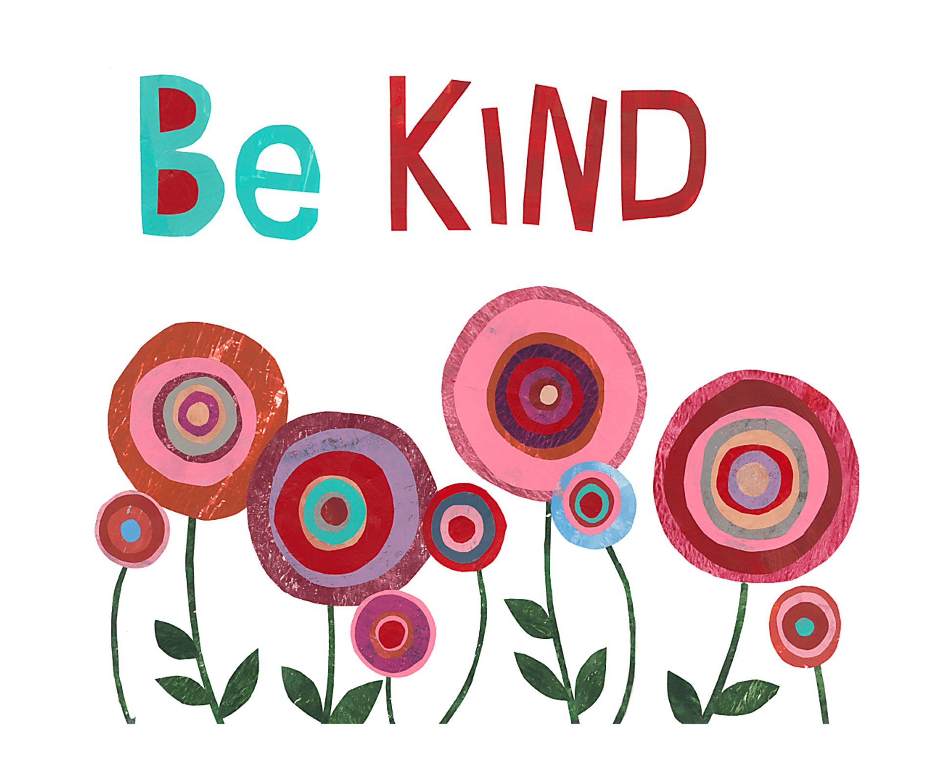 Kids Kind Garden White Artwork - Image 1