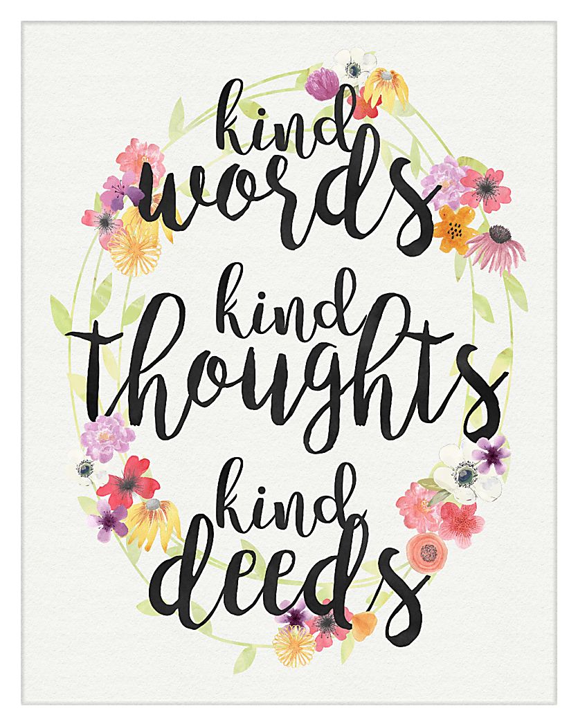 Kids Kind Words Floral Artwork