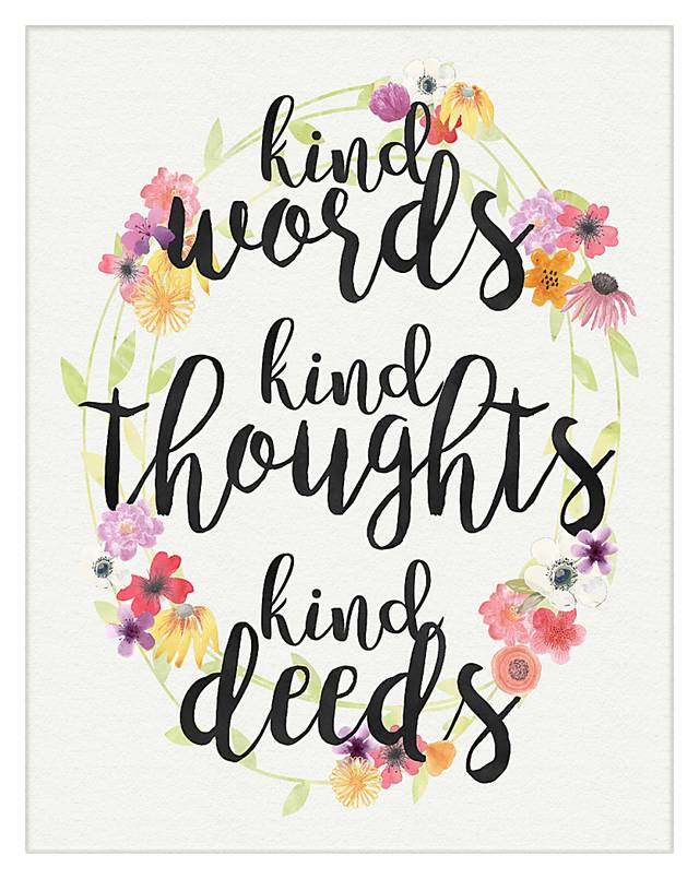 Kids Kind Words Floral Artwork - Thumbnail - Image 1