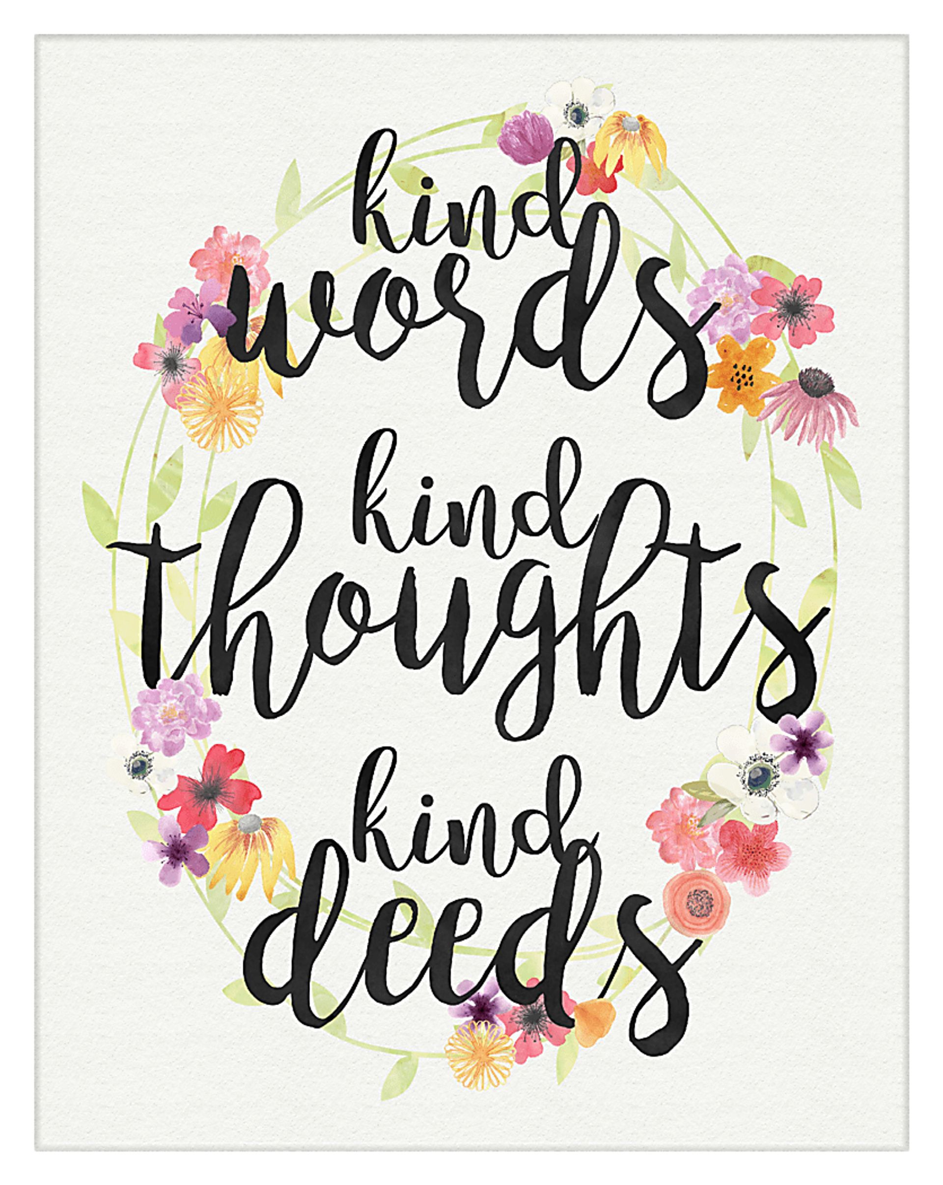 Kids Kind Words Floral Artwork - Image 1