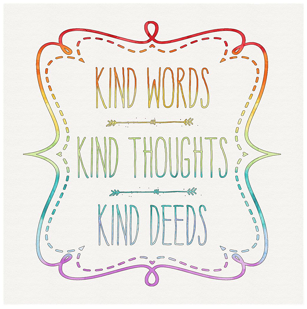 Kids Kind Words Rainbow Artwork