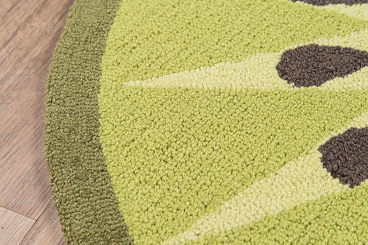 Kids Kiwilicious Green 36 In. Round Rug