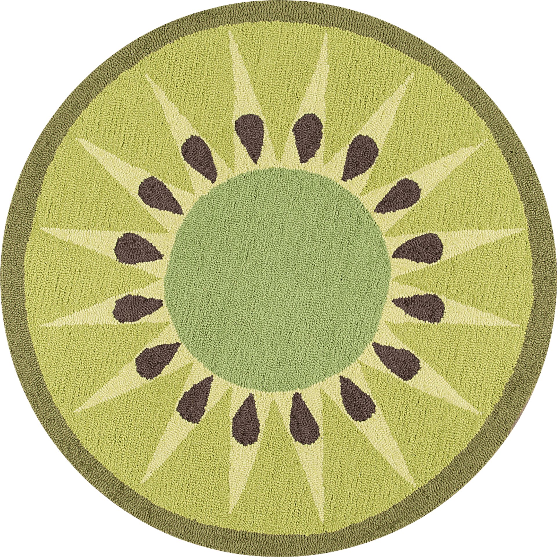 Kids Kiwilicious Green 3' Round Rug - Image 1