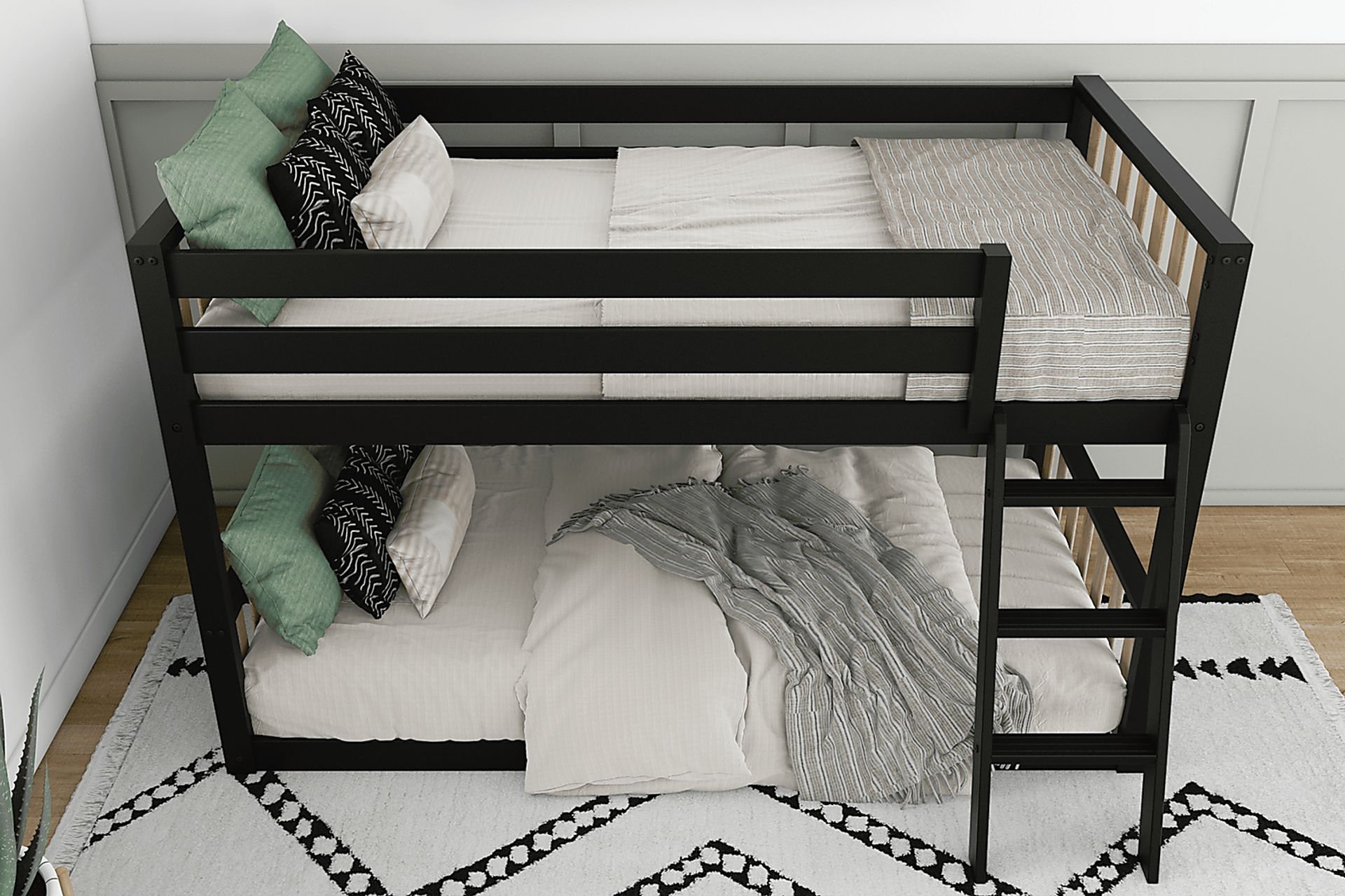 Kids Klaudie I Black Natural Twin/Twin Bunk Bed - Image 4