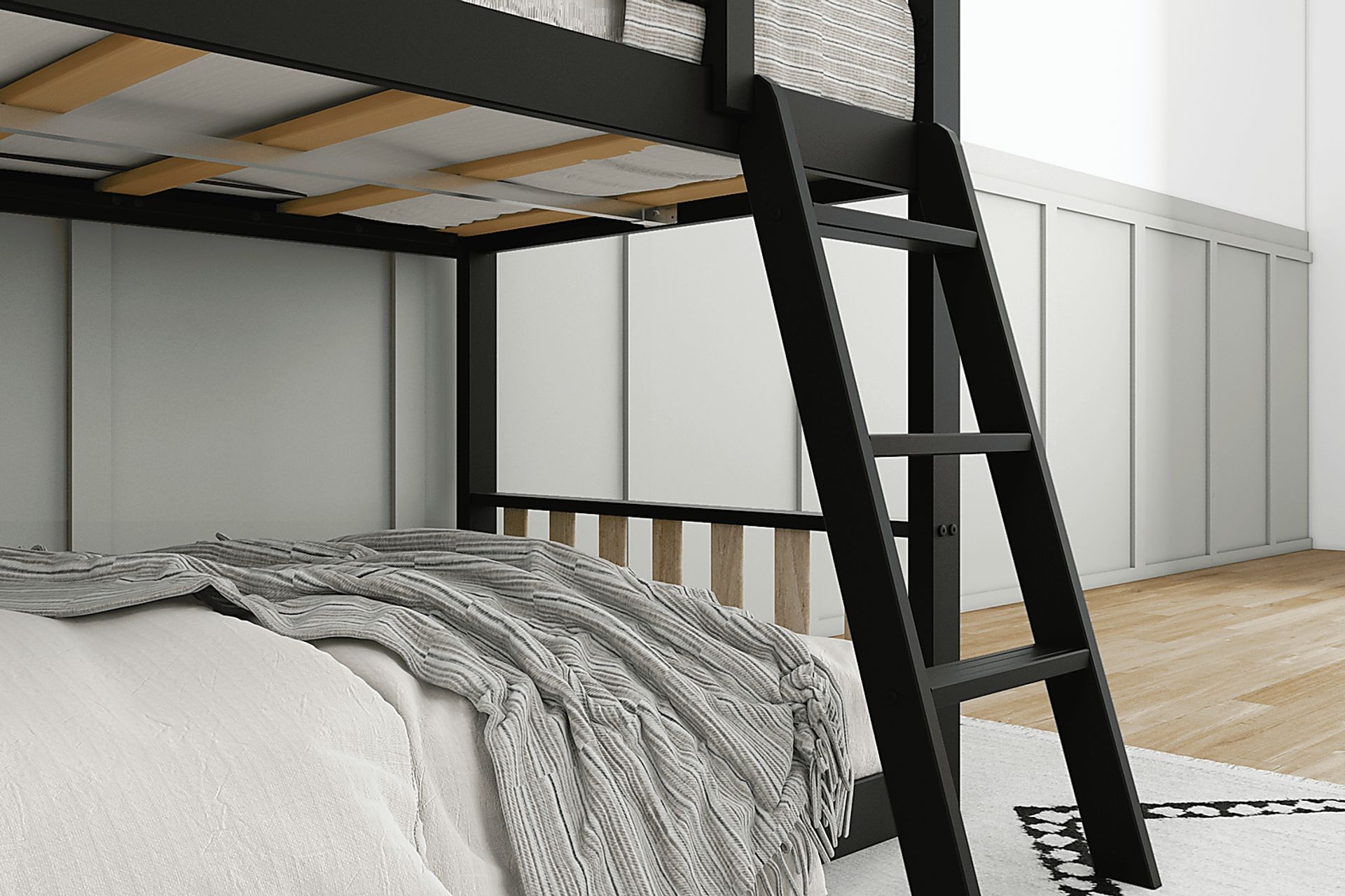 Kids Klaudie I Black Natural Twin/Twin Bunk Bed - Image 7