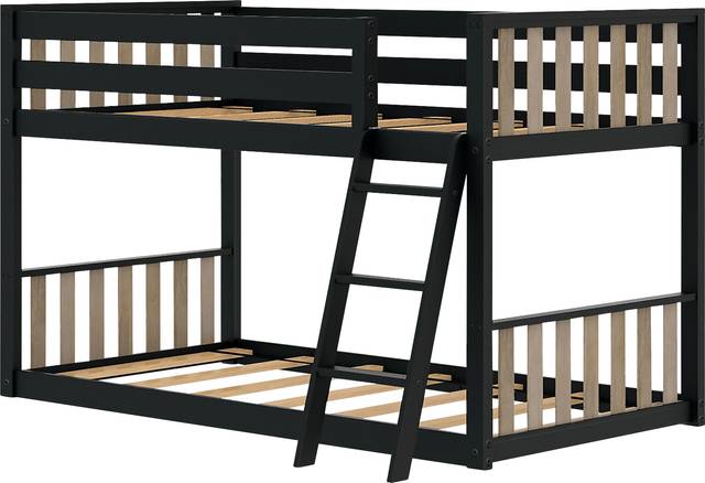 Kids Klaudie I Black Natural Twin/Twin Bunk Bed - Thumbnail - Image 1