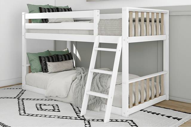 Kids Klaudie I White Natural Twin/Twin Bunk Bed - Thumbnail - Image 2