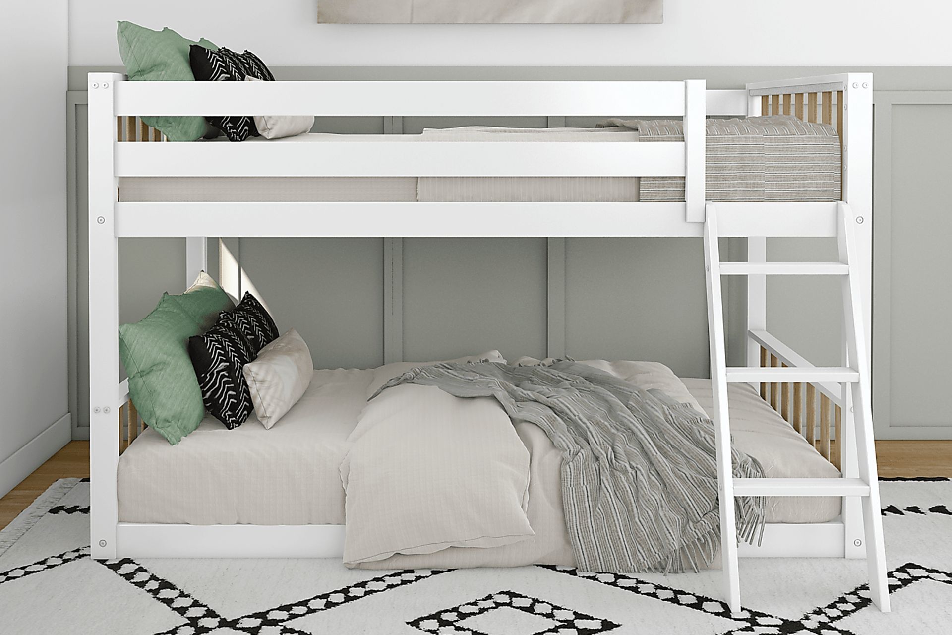 Kids Klaudie I White Natural Twin/Twin Bunk Bed - Image 3