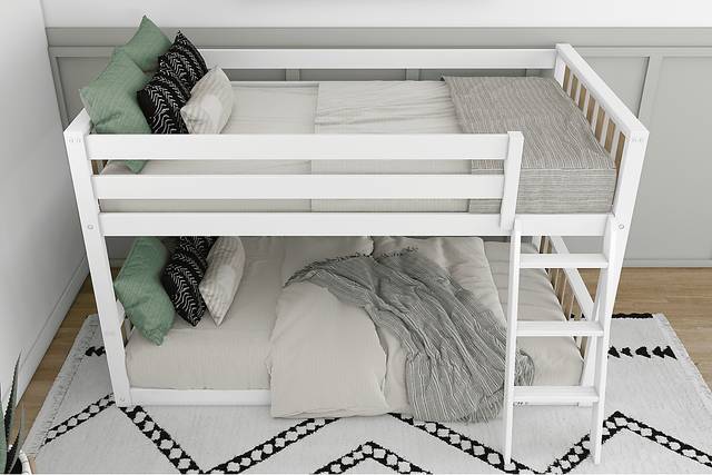 Kids Klaudie I White Natural Twin/Twin Bunk Bed - Thumbnail - Image 4
