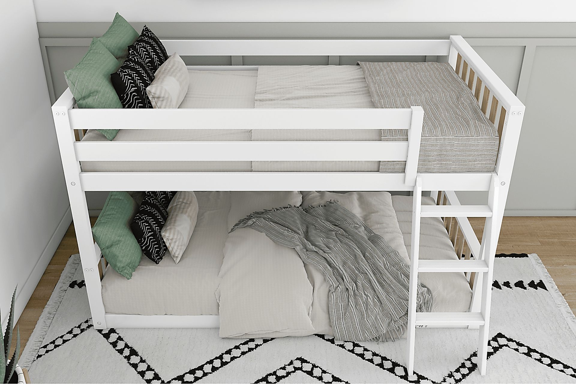 Kids Klaudie I White Natural Twin/Twin Bunk Bed - Image 4