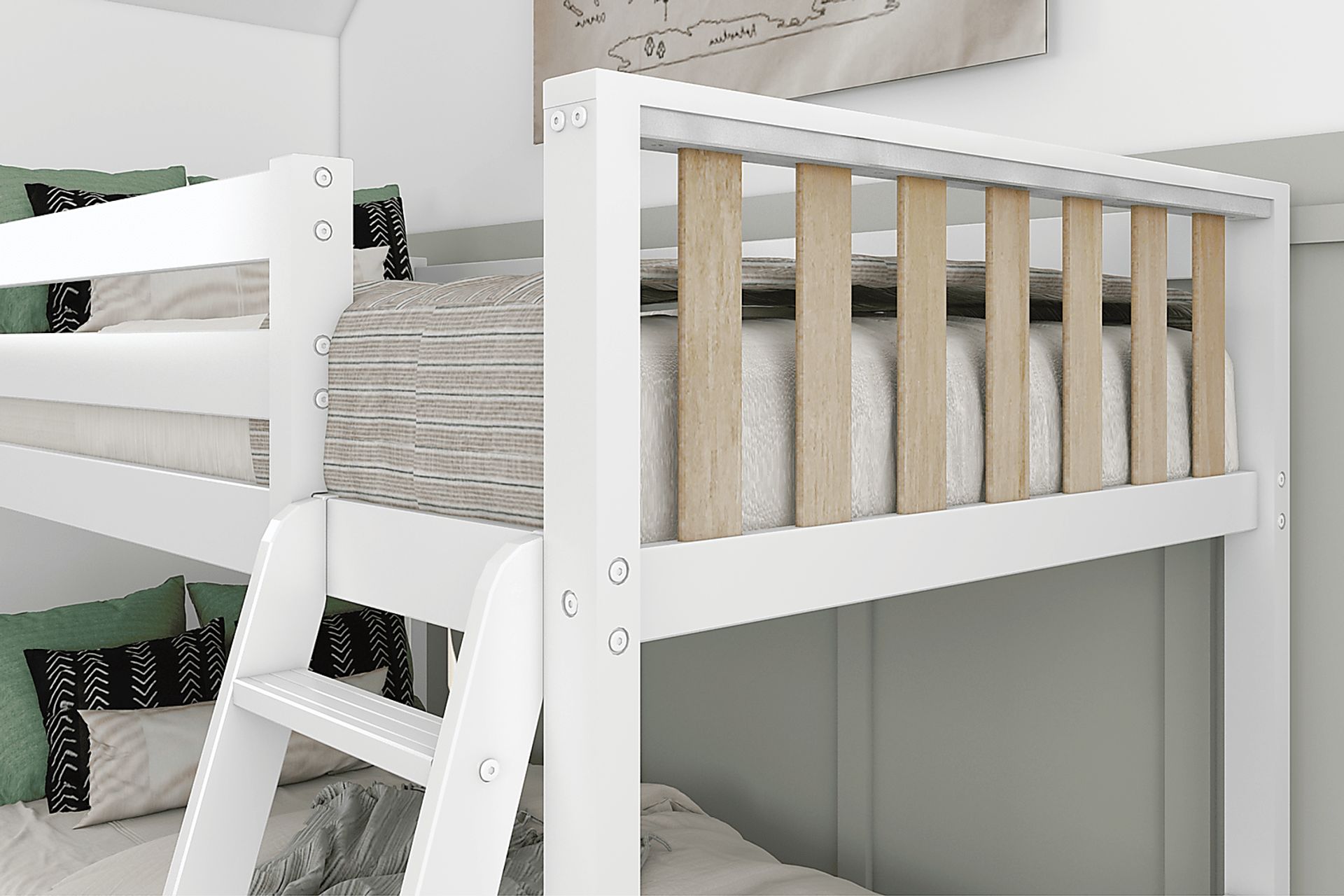 Kids Klaudie I White Natural Twin/Twin Bunk Bed - Image 5