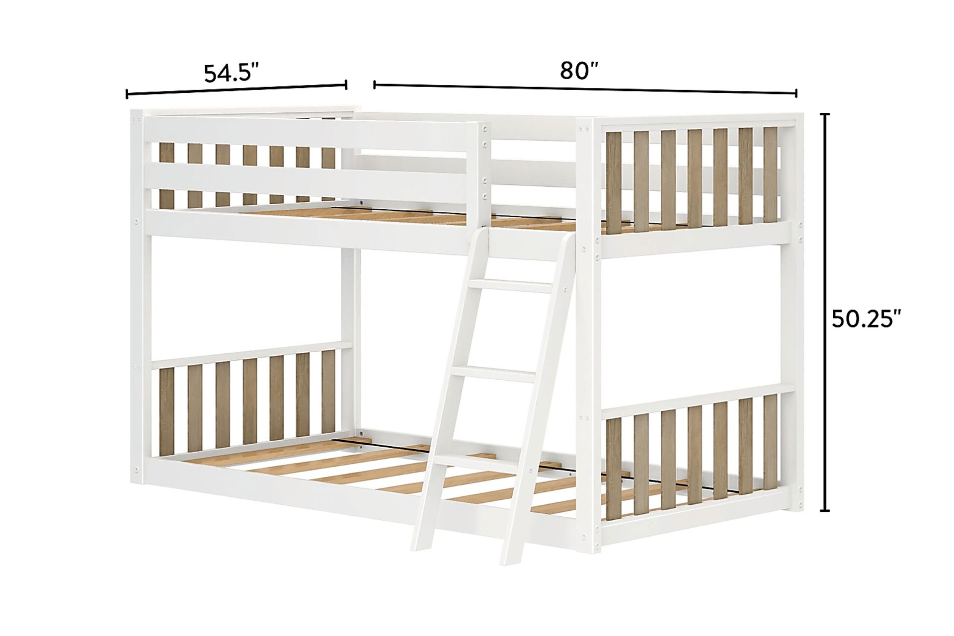 Kids Klaudie I White Natural Twin/Twin Bunk Bed - Image 7
