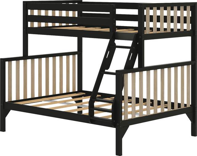 Kids Klaudie II Black Natural Twin/Full Bunk Bed - Thumbnail - Image 1
