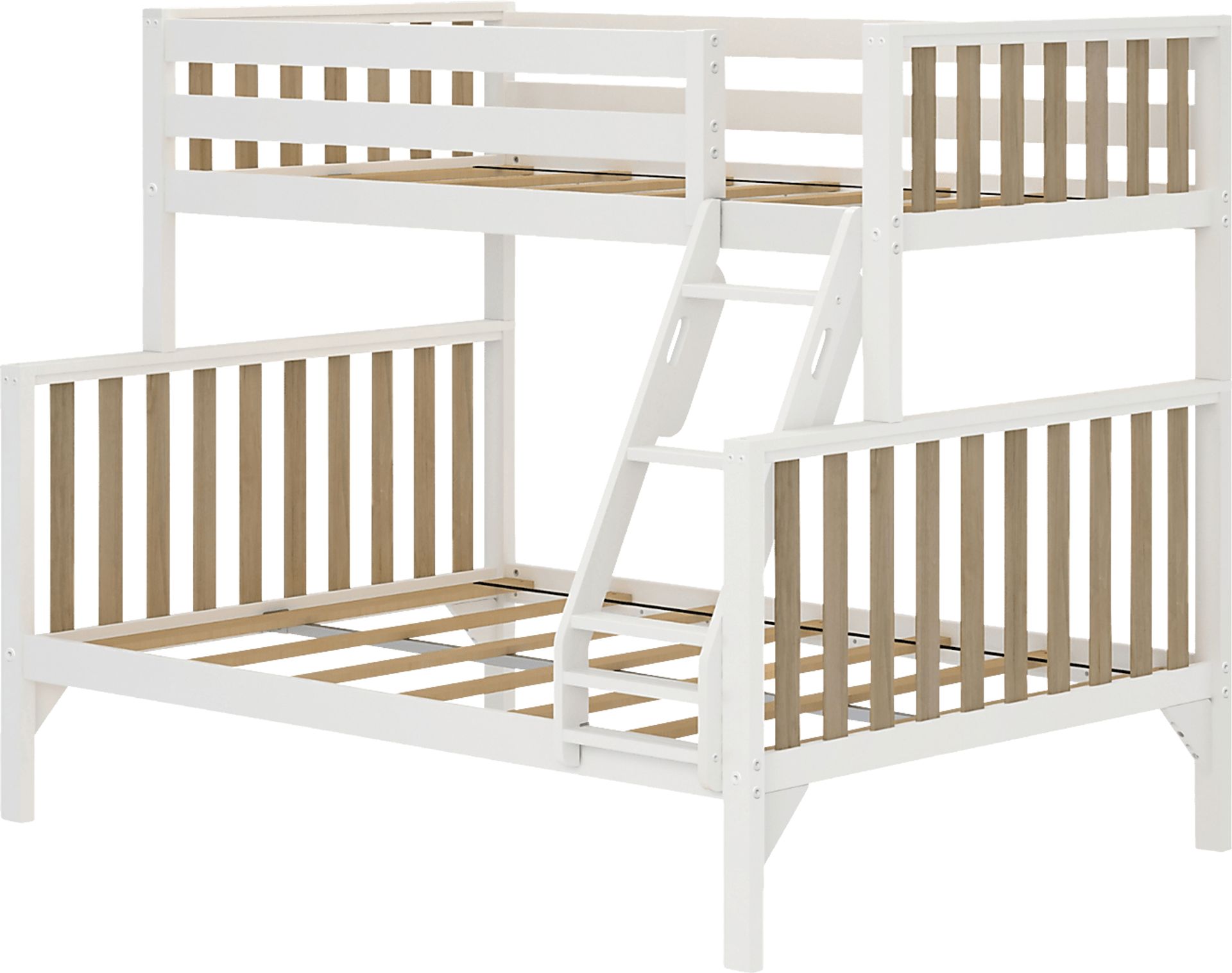 Kids Klaudie II White Twin/Full Natural Bunk Bed - Image 1