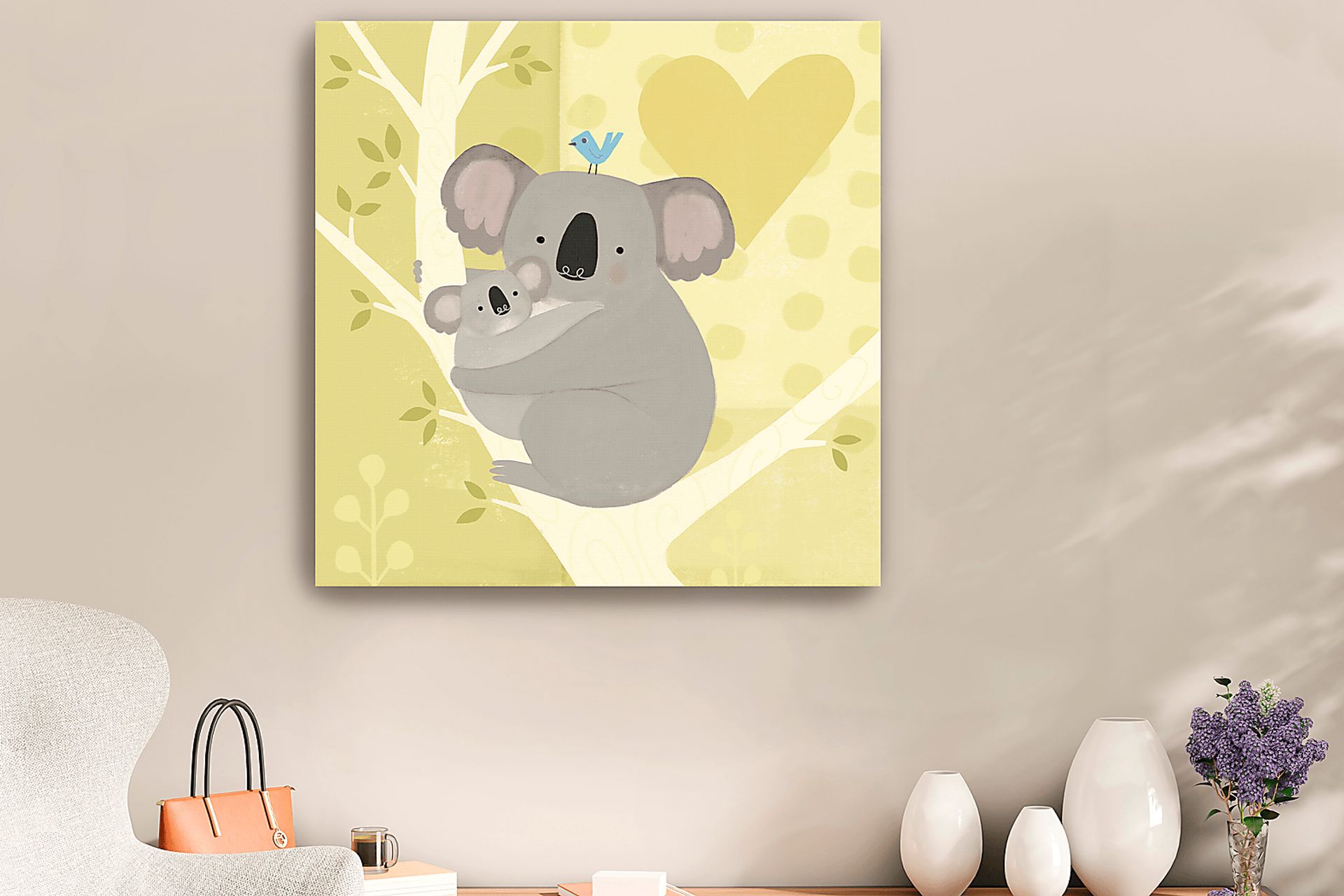 Kids Koala Mama I Green Artwork - Image 2
