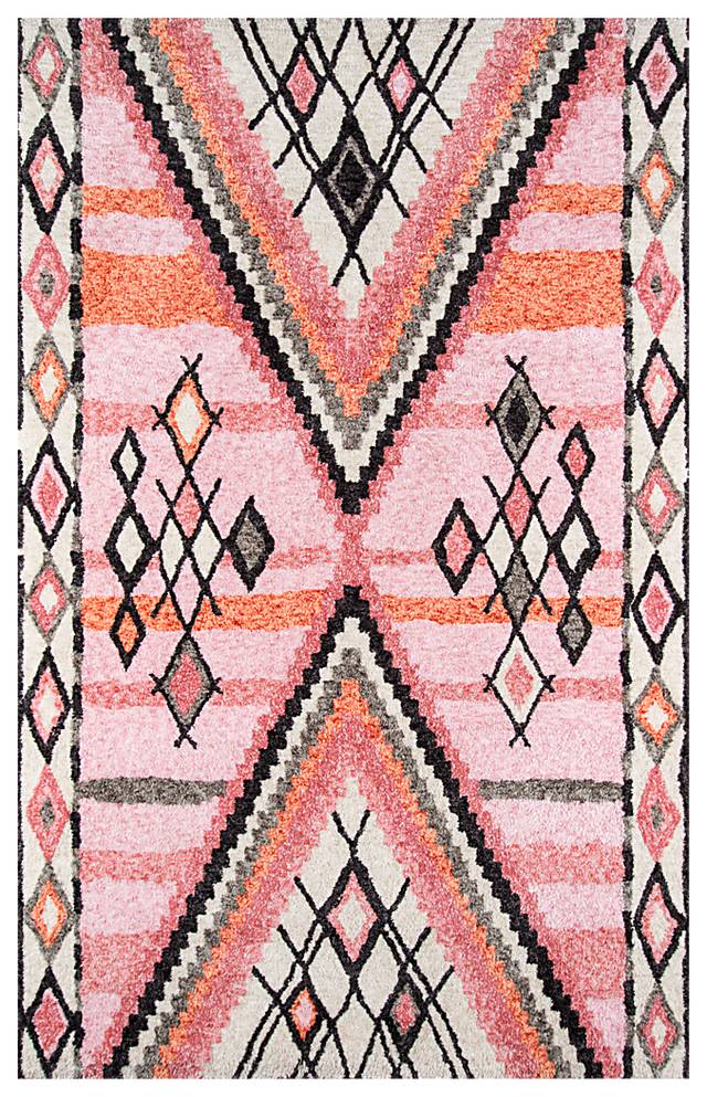 Kids Kwanza Pink 5' x 7'6 Rug - Thumbnail - Image 1