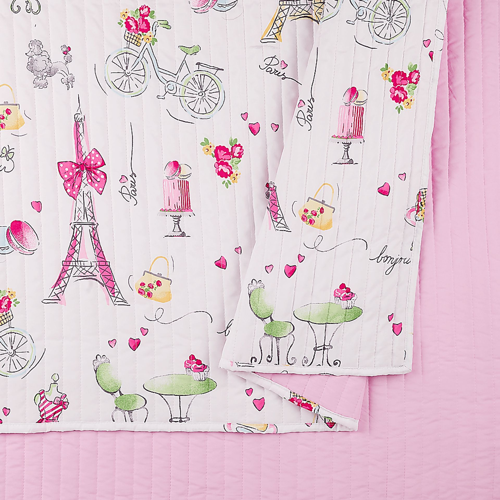 Kids La Parie Pink Twin Quilt Set - Image 5