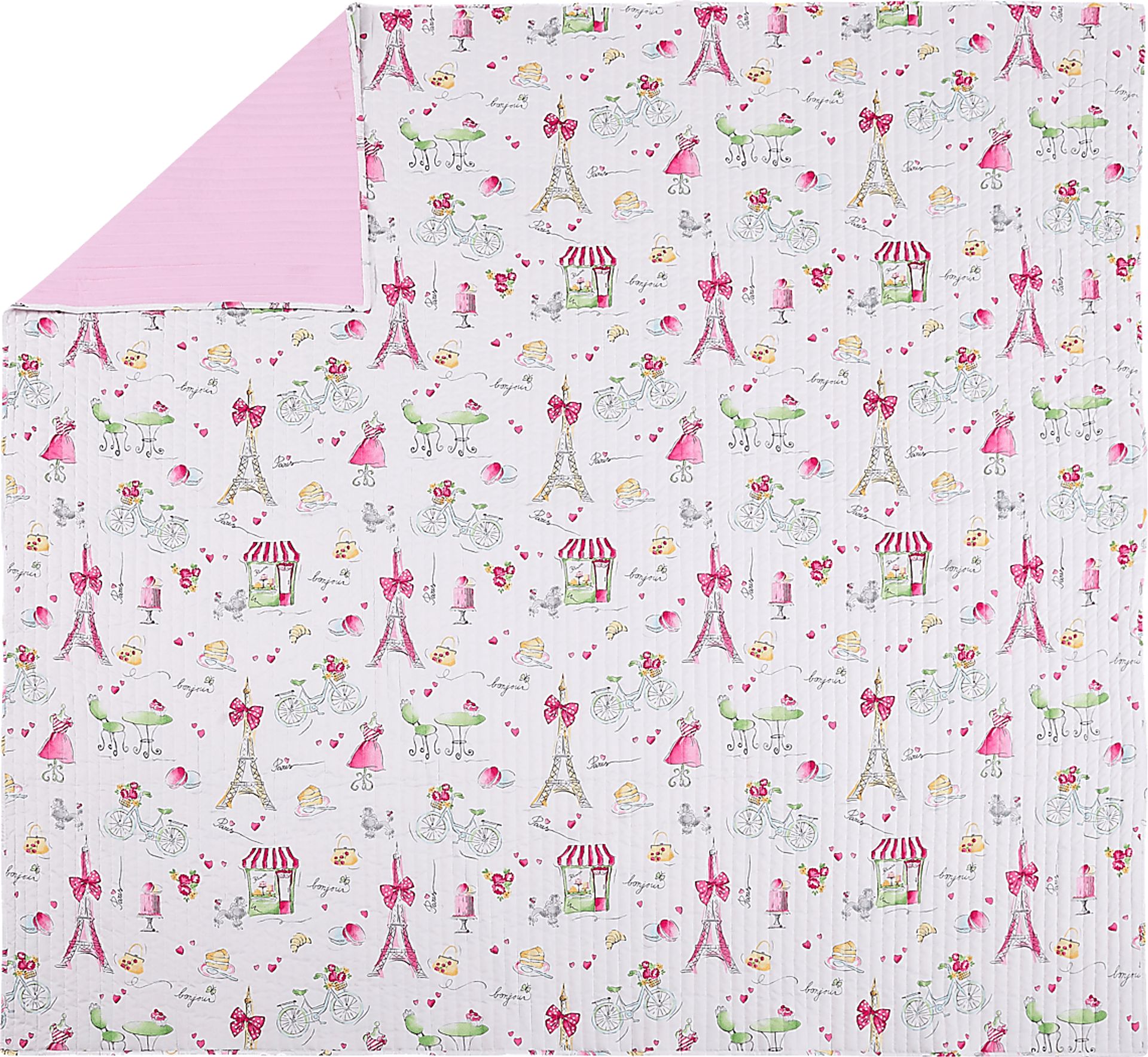 Kids La Parie Pink Twin Quilt Set - Image 6