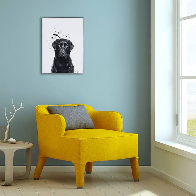 Kids Labrador Retriever Pup Black Wall Art - Thumbnail - Image 4