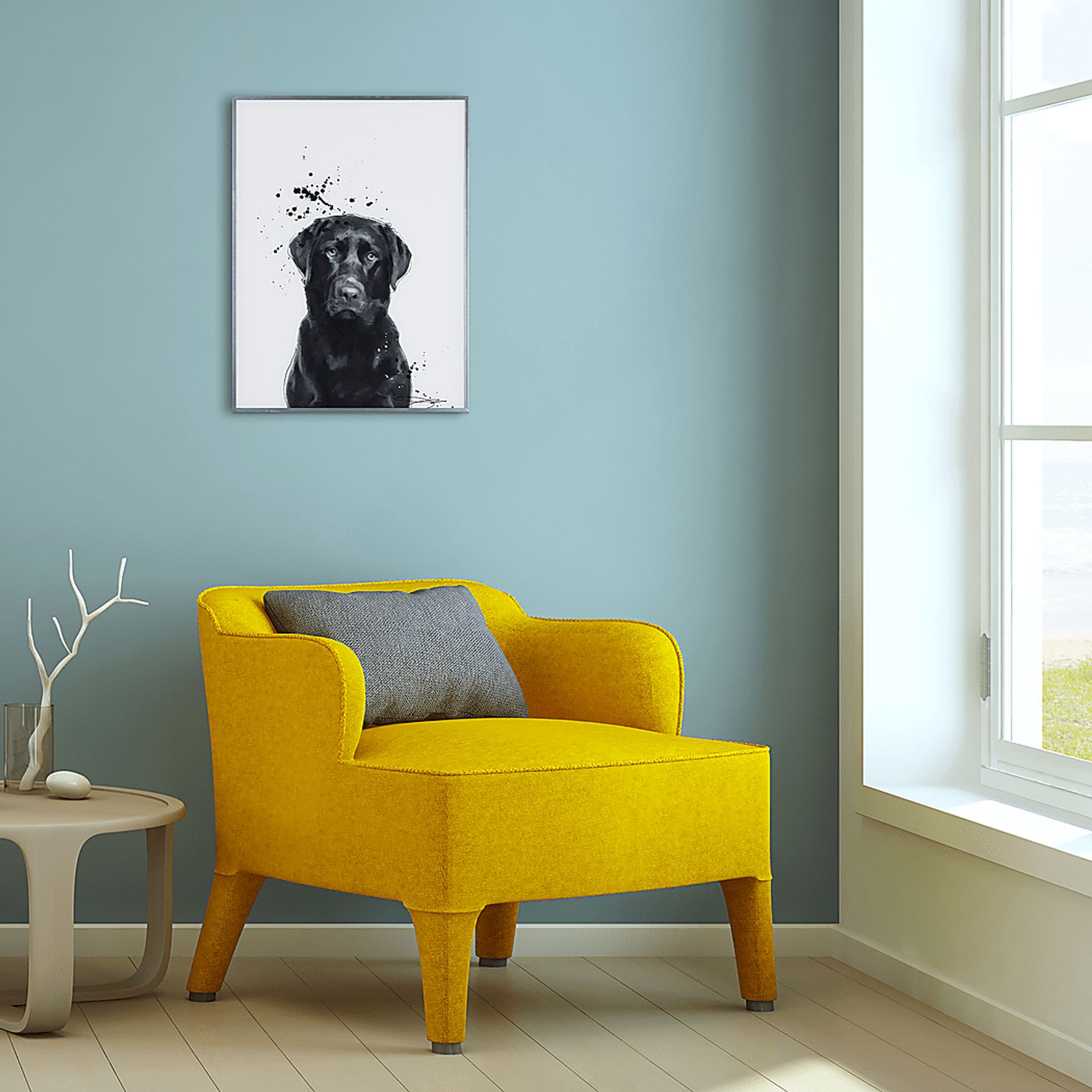 Kids Labrador Retriever Pup Black Wall Art - Image 4