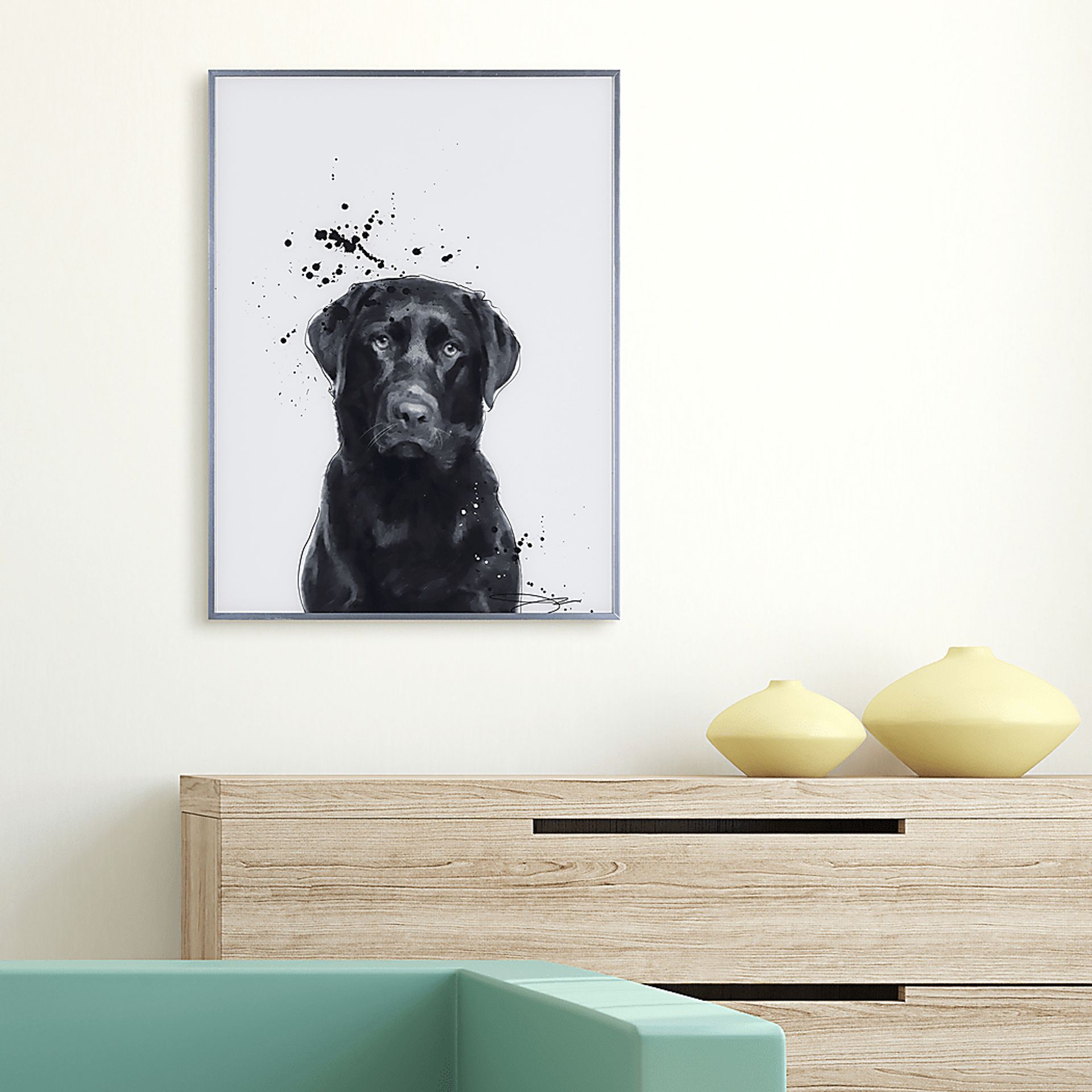 Kids Labrador Retriever Pup Black Wall Art - Image 6