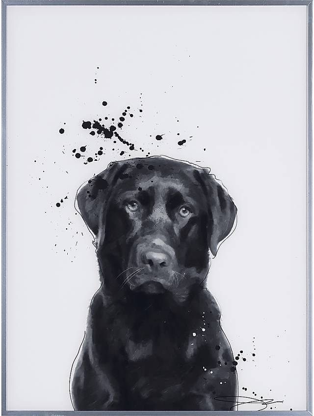 Kids Labrador Retriever Pup Black Wall Art - Thumbnail - Image 1