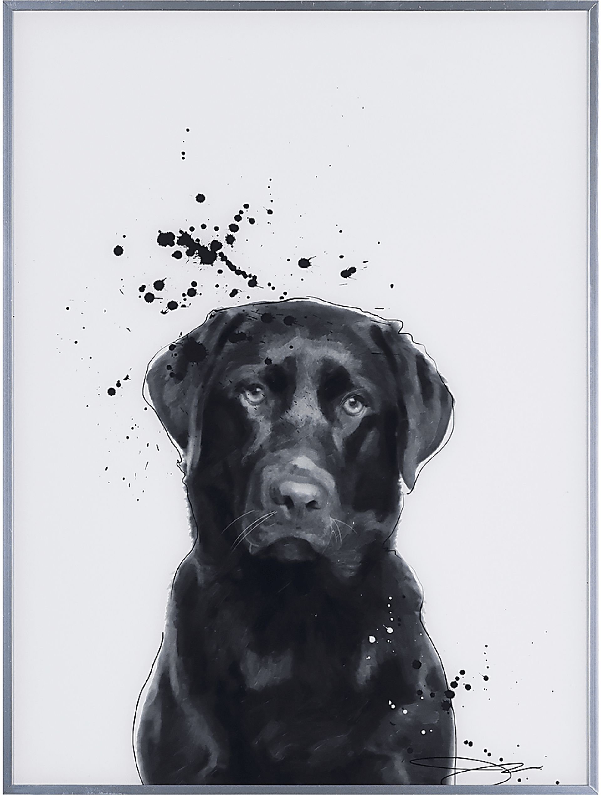 Kids Labrador Retriever Pup Black Wall Art - Image 1