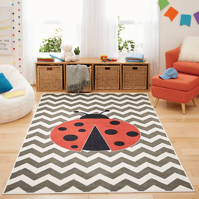 Kids Ladybug Way Red 5' x 8' Rug - Thumbnail - Image 2