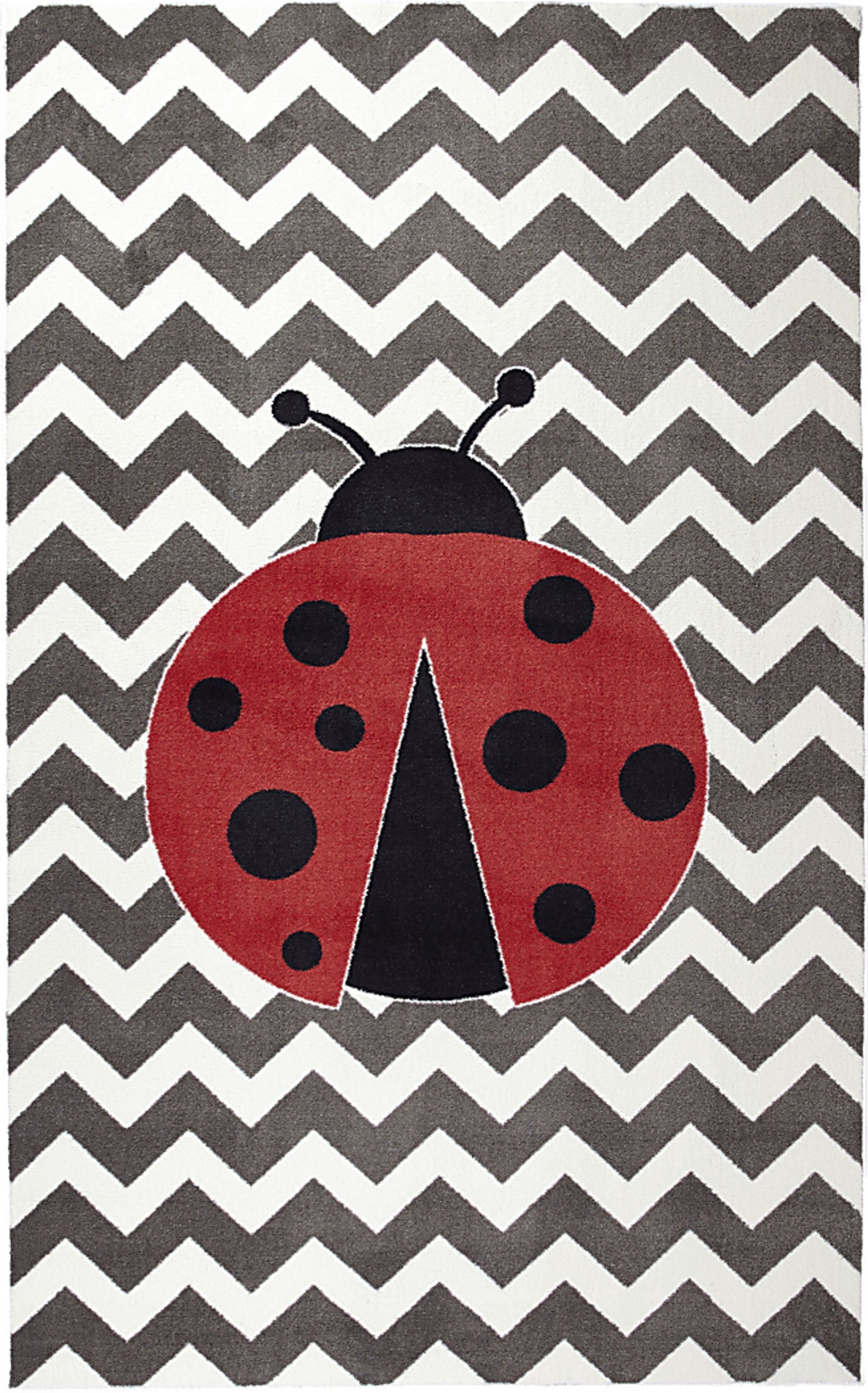 Kids Ladybug Way Red 5' x 8' Rug - Image 1