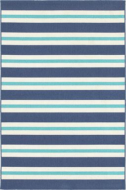 Kids Lagoon Stripe Blue 5'3 x 7'6 Rug