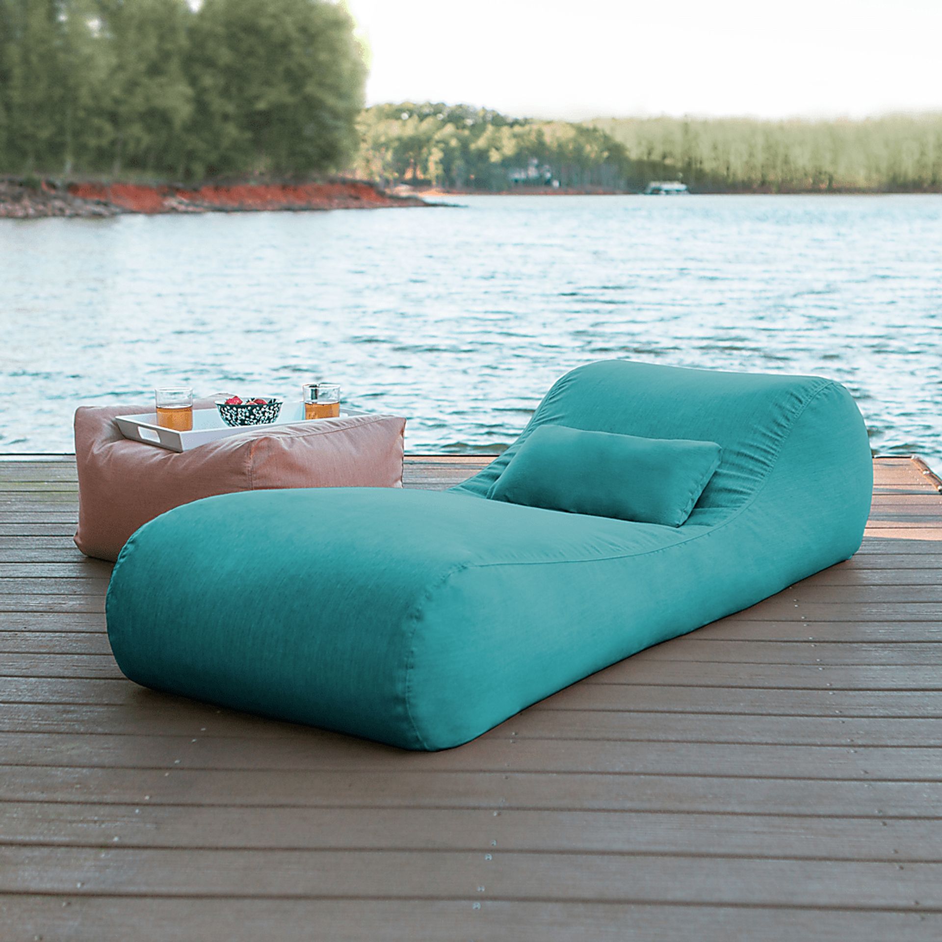 Kids Lax Time Aqua Indoor/Outdoor Bean Bag - Image 2