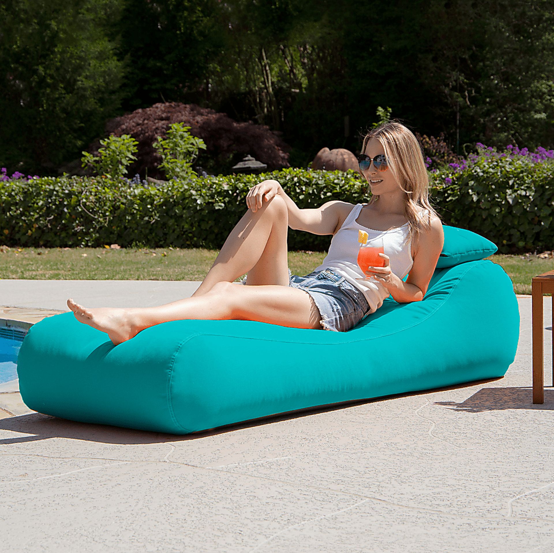 Kids Lax Time Aqua Indoor/Outdoor Bean Bag - Image 5