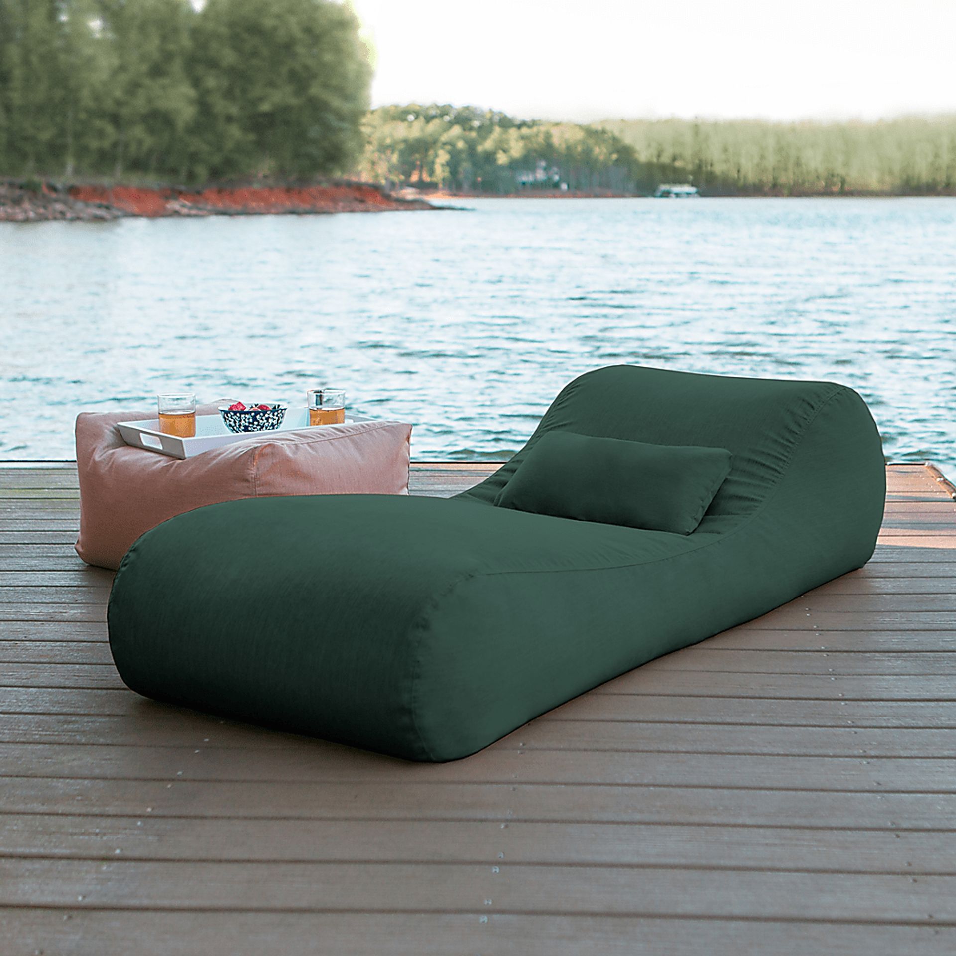 Kids Lax Time Emerald Indoor/Outdoor Bean Bag - Image 2