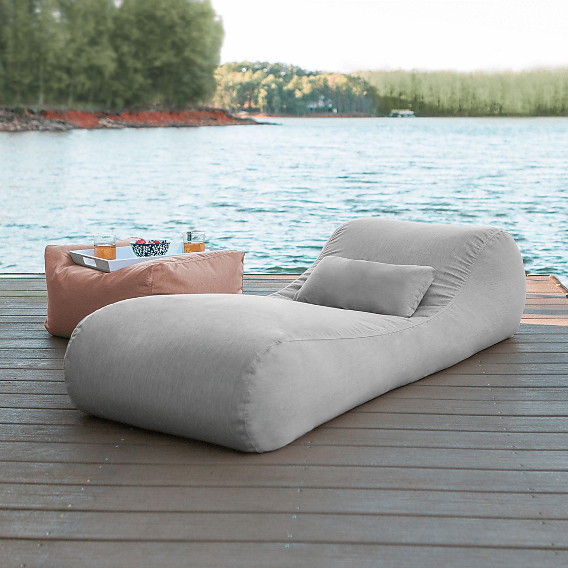 Kids Lax Time Gray Indoor/Outdoor Bean Bag - Image 2