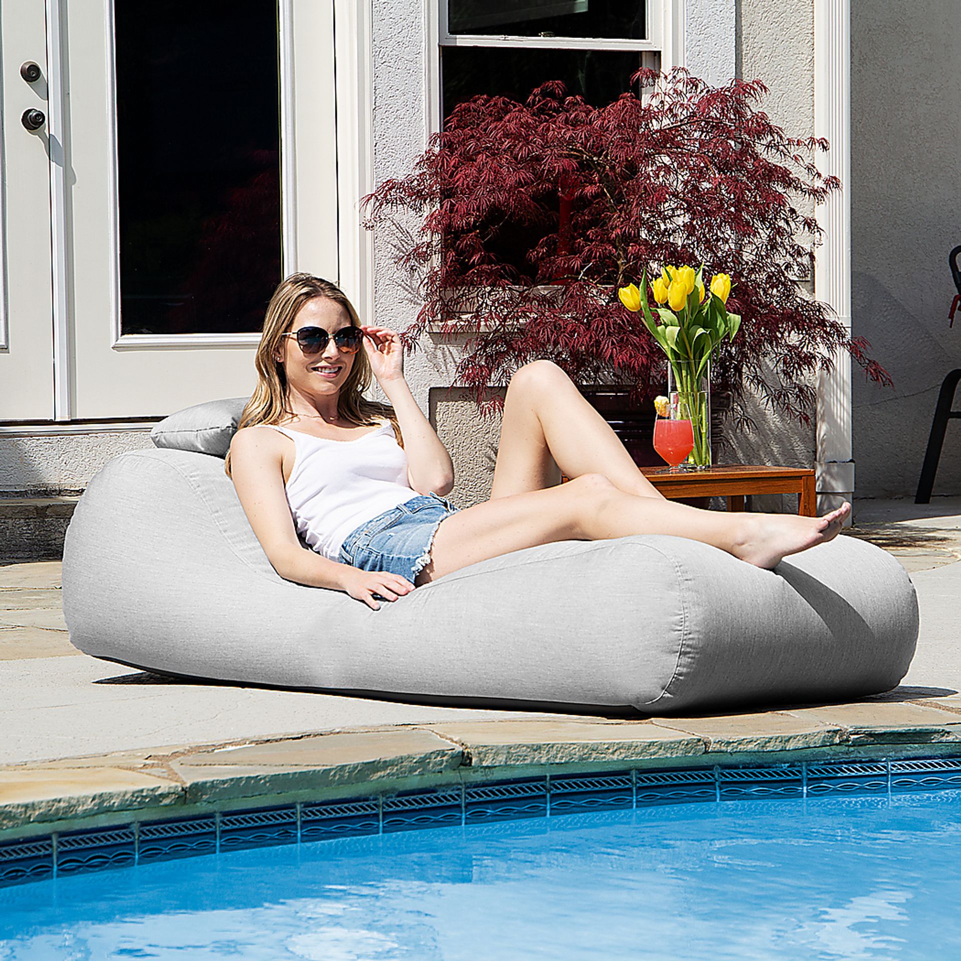 Kids Lax Time Gray Indoor/Outdoor Bean Bag - Image 5