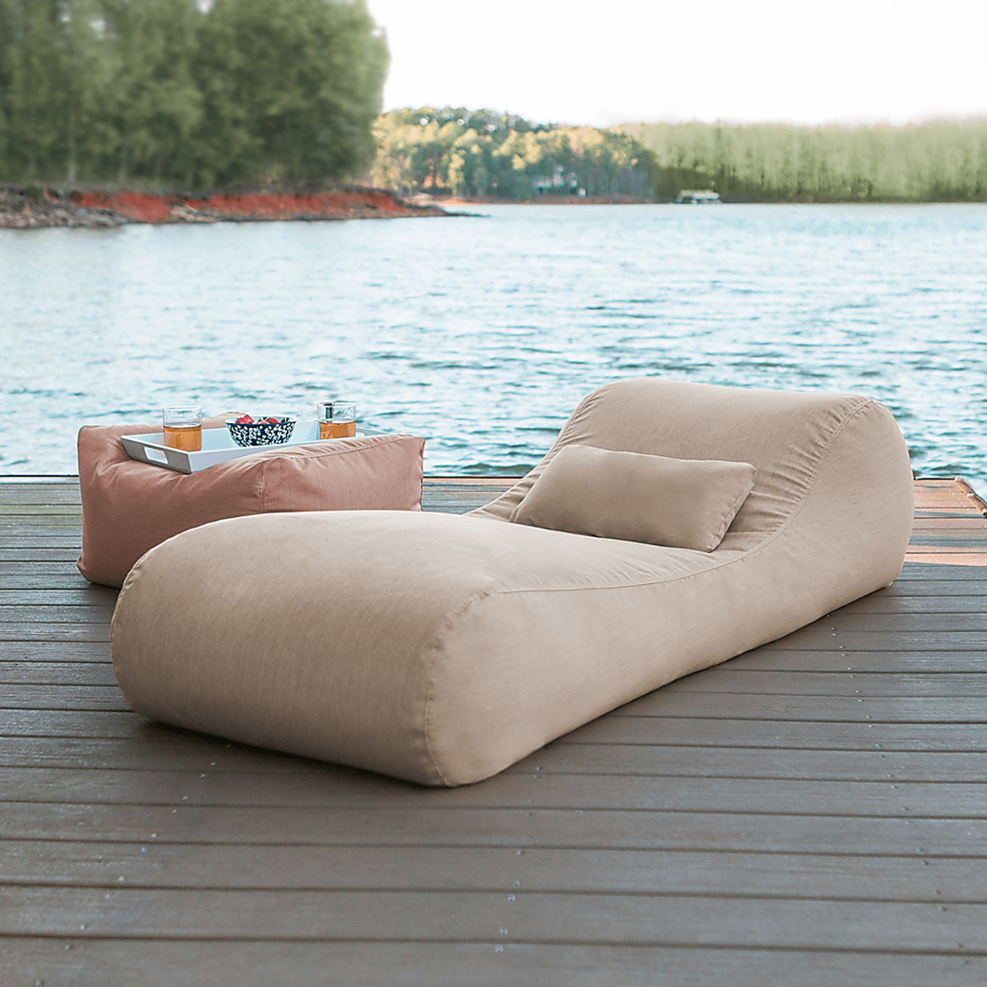 Kids Lax Time Off White Indoor/Outdoor Bean Bag - Image 2