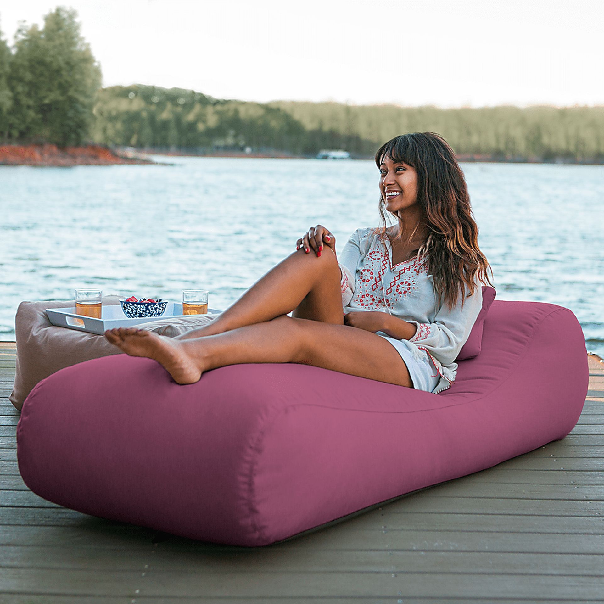 Kids Lax Time Purple Indoor/Outdoor Bean Bag - Image 4