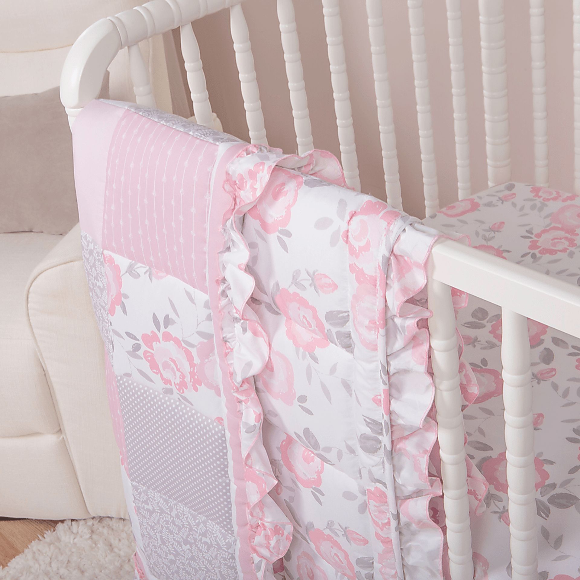 Kids Leire Pink 4 Pc Baby Bedding Set - Image 7