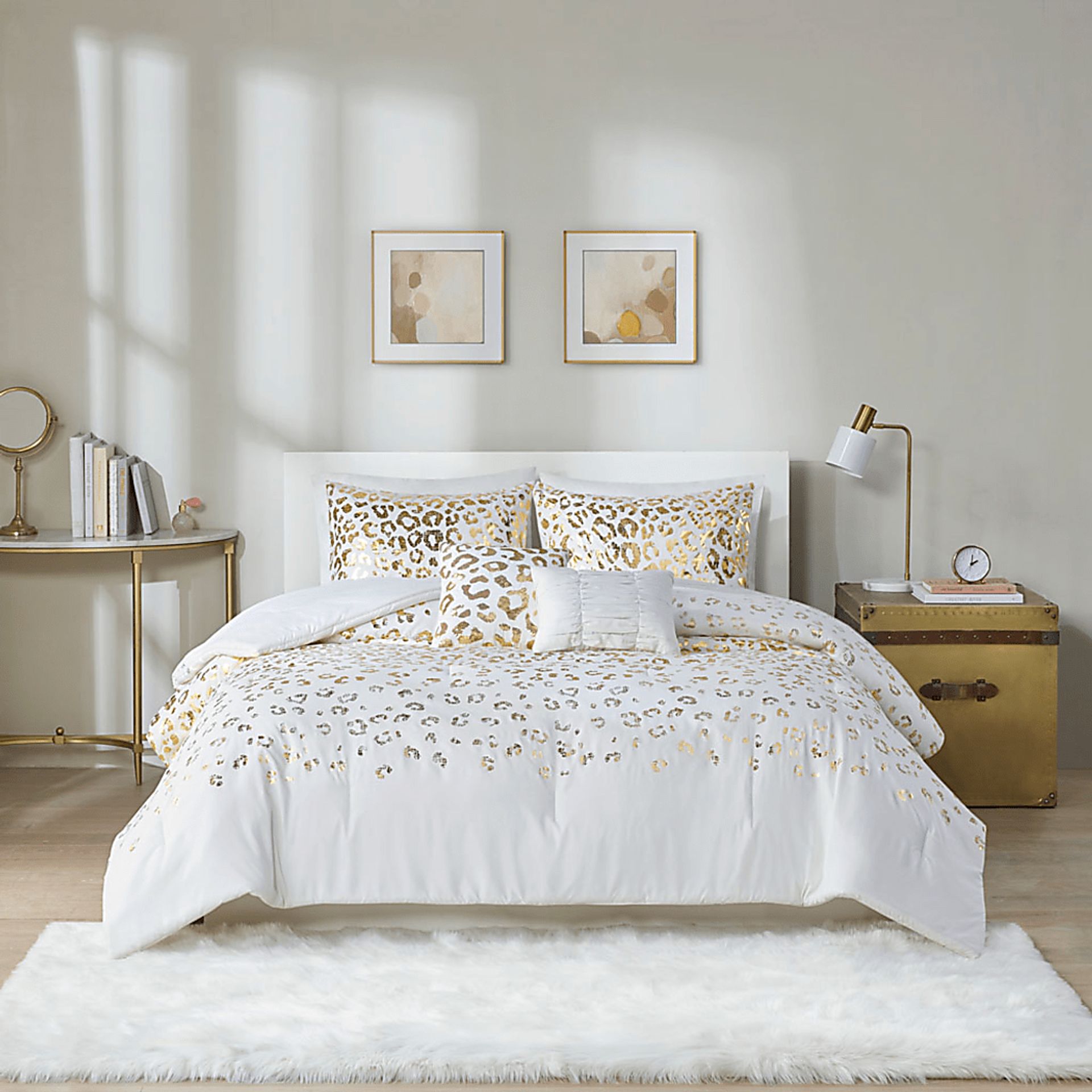 Kids Leopard Chic Ivory Twin XL Comforter Set - Image 12