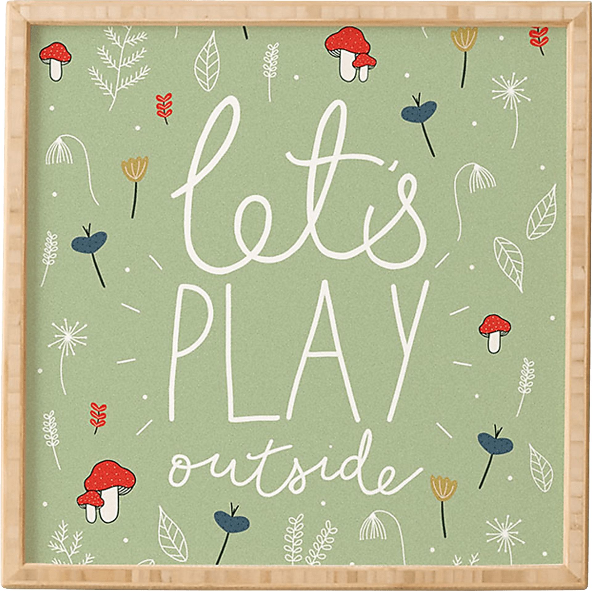 Kids Lets Play Outside Green Wall Art - Image 1