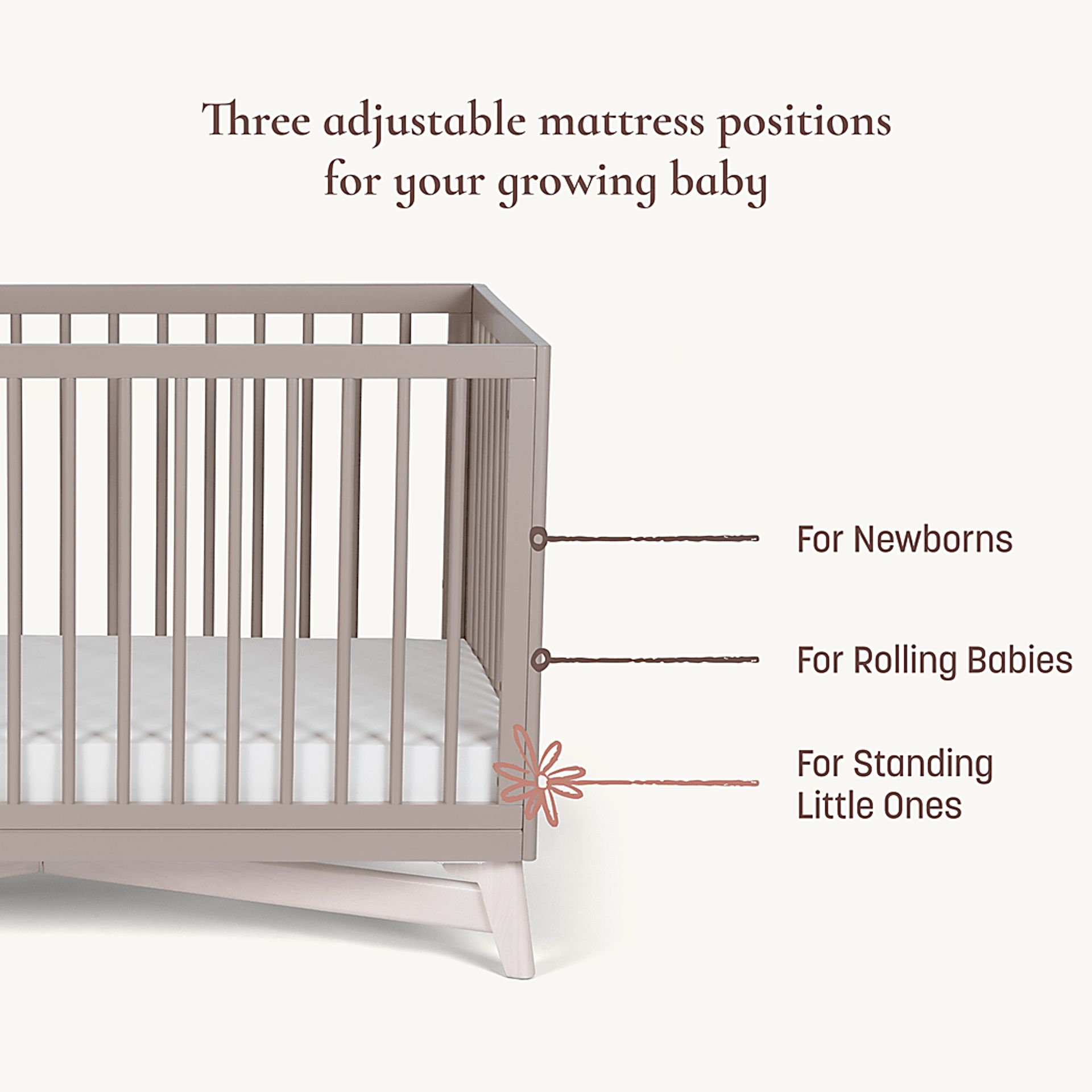 Kids Levia Taupe/Washed Convertible Crib - Image 7