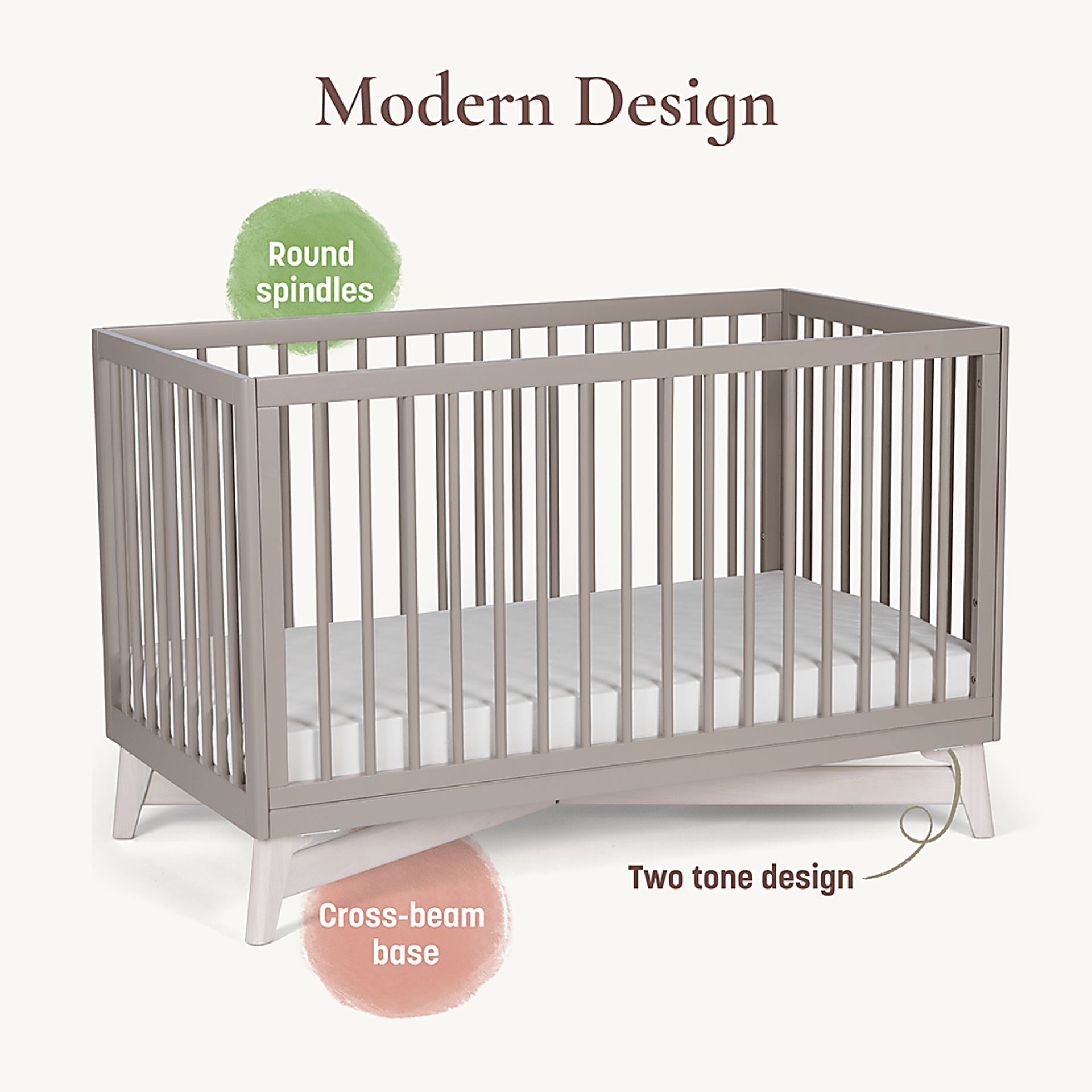 Kids Levia Taupe/Washed Convertible Crib - Image 8