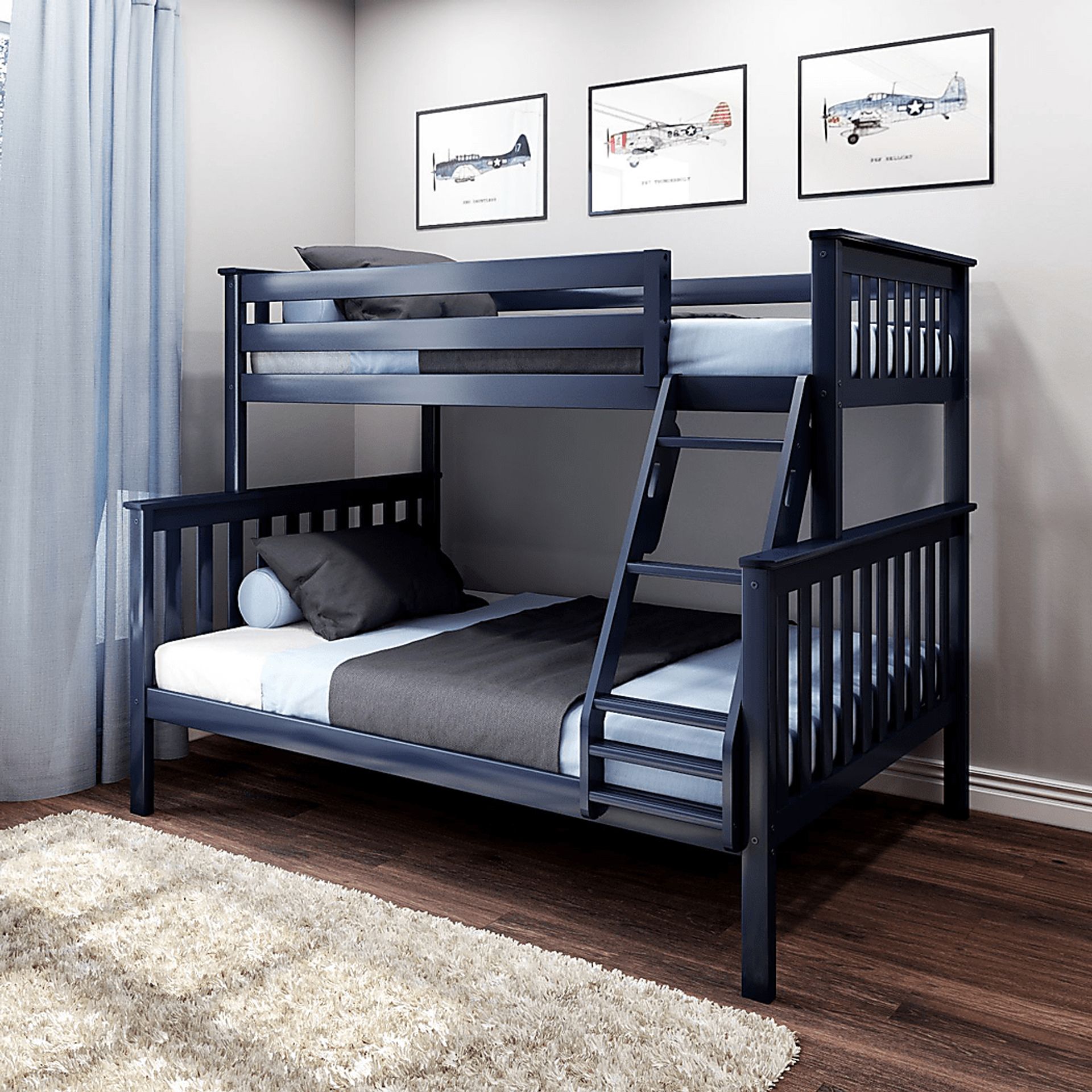 Kids Lilose II Blue Twin/Full Bunk Bed - Image 2