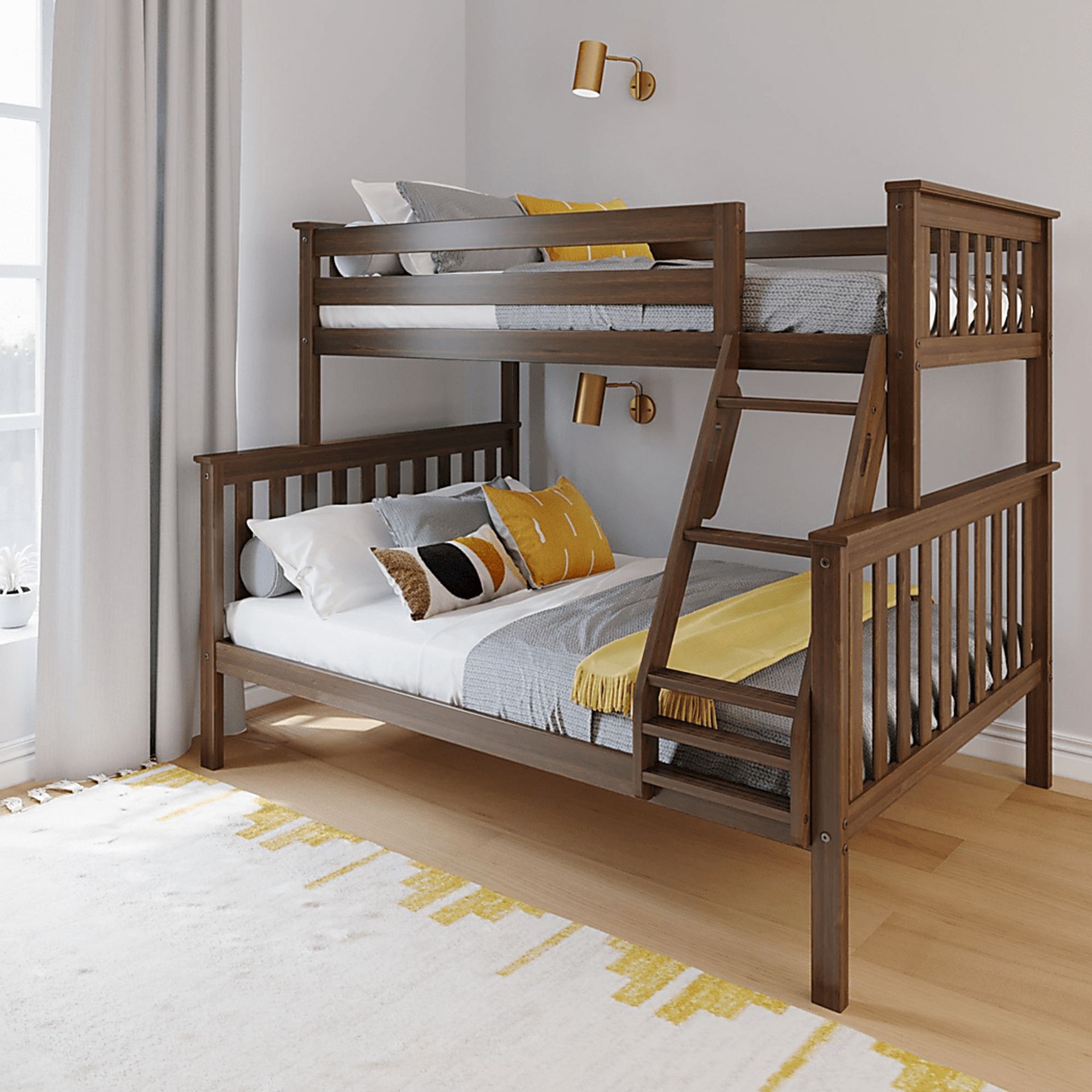 Kids Lilose II Walnut Twin/Full Bunk Bed - Image 3