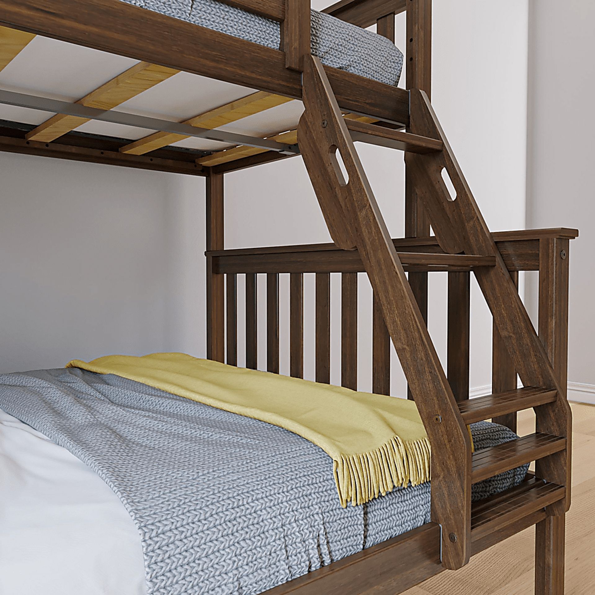 Kids Lilose II Walnut Twin/Full Bunk Bed - Image 4