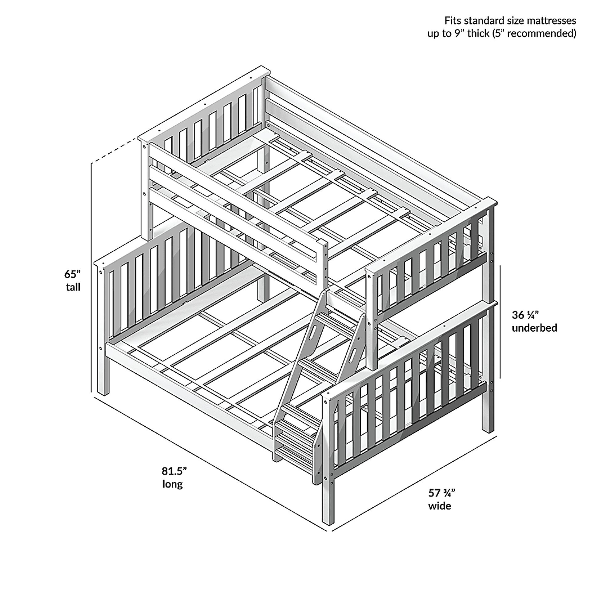 Kids Lilose II White Twin/Full Bunk Bed - Image 4