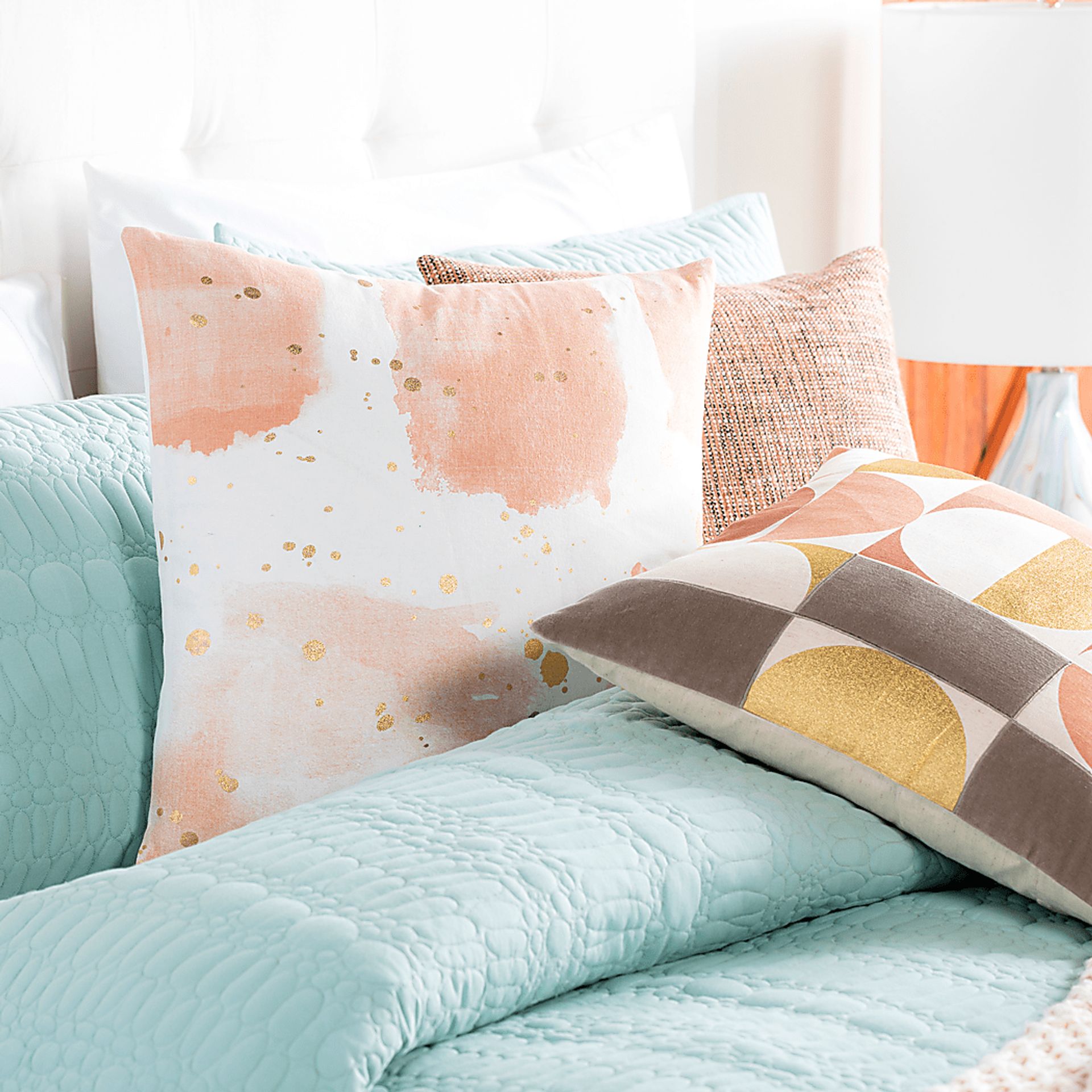 Lilygold Peach Orange Accent Pillow Rooms to Go