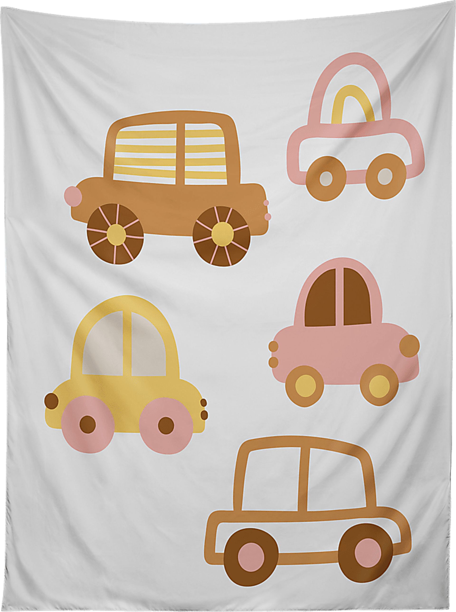 Kids Little City Cars White Wall Decor - Image 1