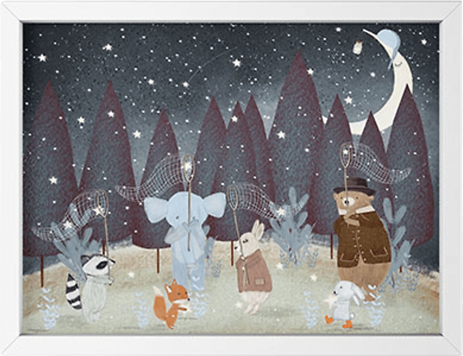 Kids Little Falling Stars Black Mini Framed Artwork - Image 1