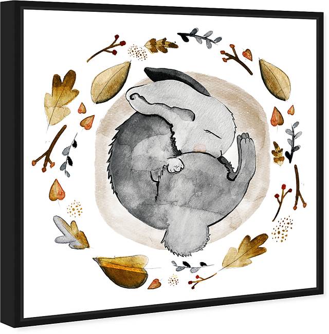 Kids Little Sleepy Bunny Gray Medium Wall Art - Thumbnail - Image 2
